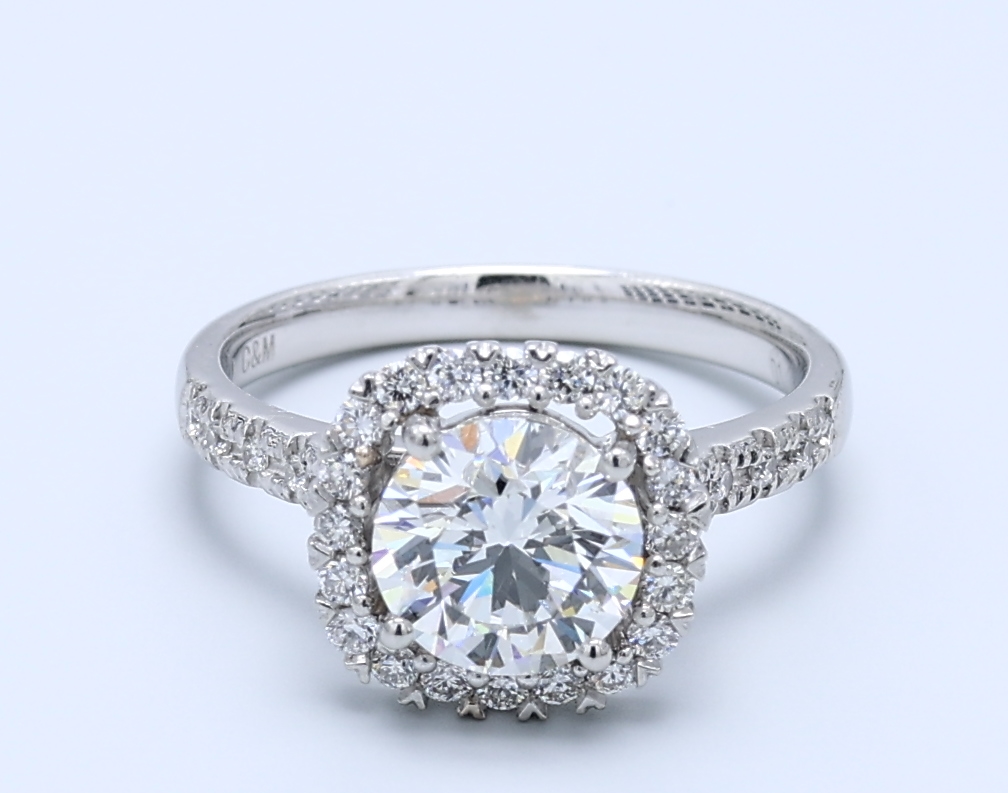 halo ring Halo Solitaire Engagement Rings