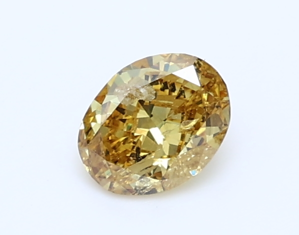 0.280ct Fancy Deep Orangy Yellow I2 Oval Cut Natural Certified Diamond