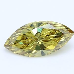 0.340ct Fancy Deep Greenish Yellow SI2 Marquise Cut Natural Certified Diamond