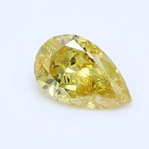 0.270ct Fancy Vivid Yellow I3 Pear Cut Natural Certified Diamond