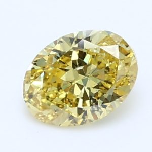 0.350ct Fancy Vivid Yellow I1 Oval Cut Natural Certified Diamond