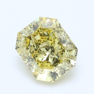 1.090ct Fancy Intense Yellow I3 Radiant Cut Natural Certified Diamond