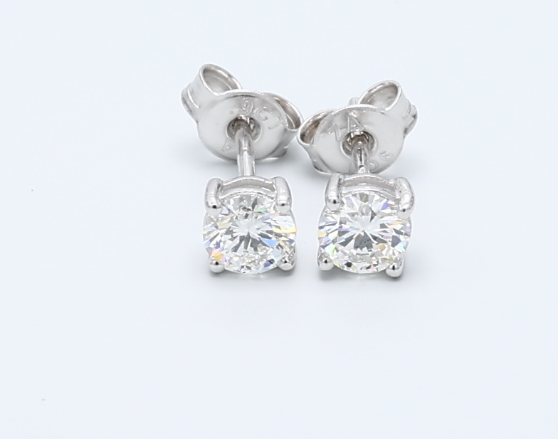 0.31, 0.30ct Round White Gold Diamond Earrings
