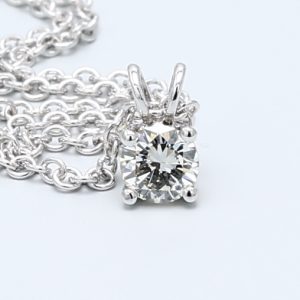 0.29ct Round 9kt White Gold Natural Diamond Pendant