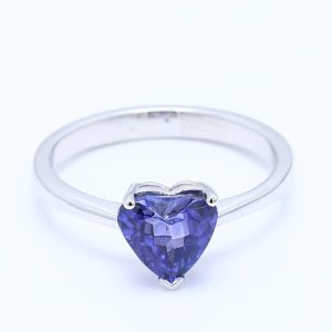 1.266ct Heart 18kt White Gold Natural Gemstone Ring