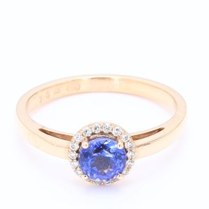 0.794ct Round 18kt Rose Gold Natural Gemstone Ring