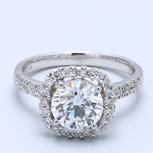 1.27ct Round Platinum Natural Diamond Engagement Ring