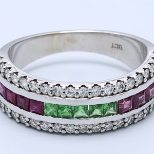 0.38ct Round 9kt White Gold Natural Gemstone Ring