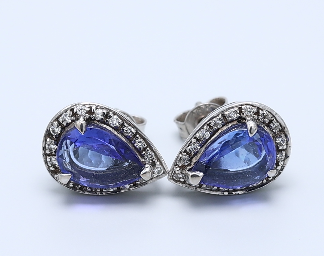 3.25ct Pear White Gold Gemstone Earrings