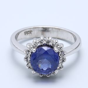 2.213ct Round 18kt White Gold Natural Gemstone Ring