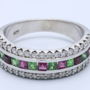 0.38ct Round 9kt White Gold Natural Gemstone Ring