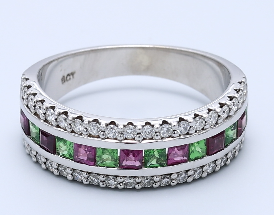 0.38ct Round 9kt White Gold Natural Gemstone Ring