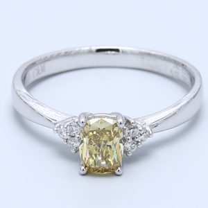 0.62ct Cushion Modified Brilliant  Platinum Natural Diamond Ring