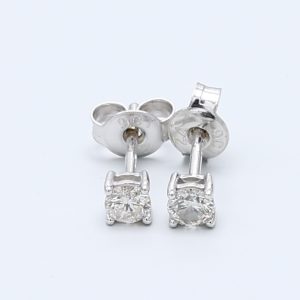 0.27, 0.27ct Round  9kt White Gold Natural Diamond Earring