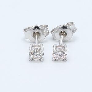 0.31, 0.31ct Round  9kt White Gold Natural Diamond Earring