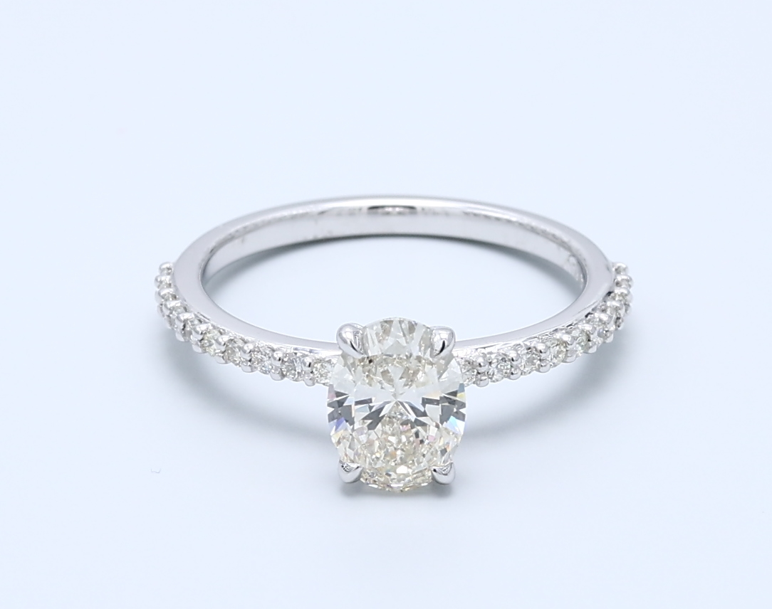 1.02ct Oval 14kt White Gold Natural Diamond Engagement Ring