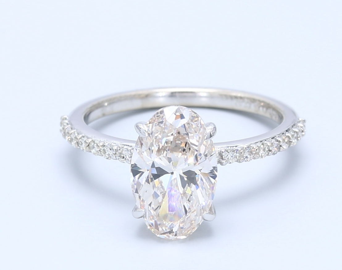 2.28ct Oval 18kt White Gold Natural Diamond Engagement Ring