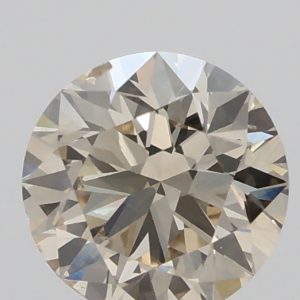 1.00ct S-T , Light Brown VS2 Round Cut Natural Certified Diamond
