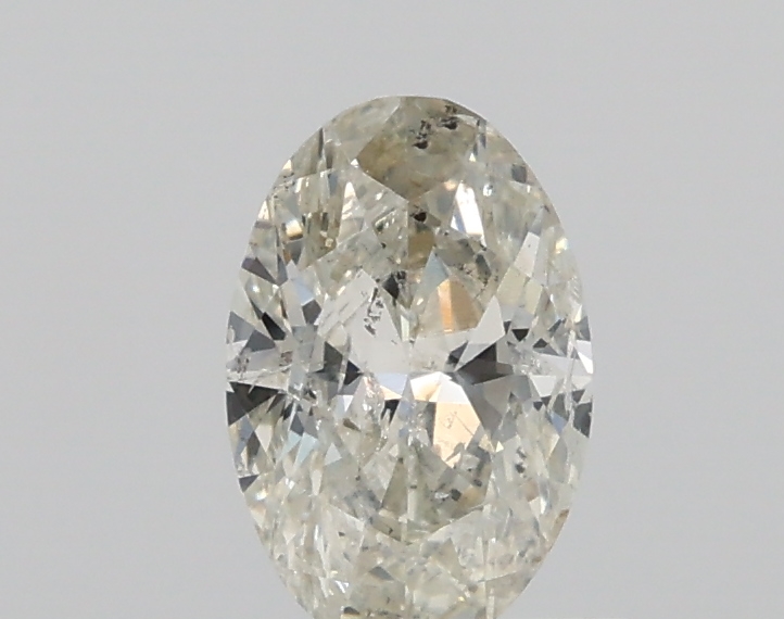 0.63ct K,Light Green I2 Oval Cut Natural Certified Diamond