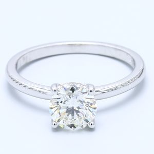 1.00ct Round White Gold Natural Diamond Engagement Ring