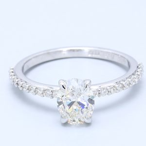 1.00ct Oval White Gold Natural Diamond Engagement Ring