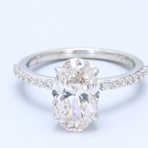 2.28ct Oval White Gold Natural Diamond Engagement Ring