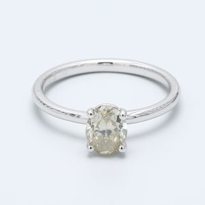 0.79ct Oval White Gold Natural Diamond Engagement Ring