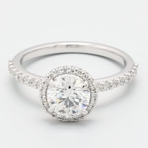 1.01ct Round White Gold Natural Diamond Engagement Ring