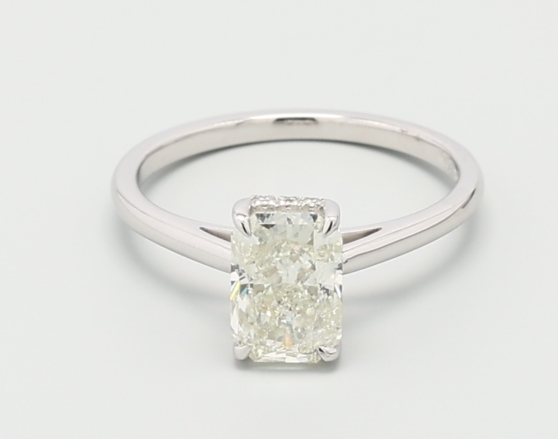 1.55ct Cut-Cornered Rectangular Modified Brilliant White Gold Natural Diamond Engagement Ring