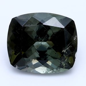3.833ct Cushion Dark Slightly Yellowish Green  Natural Certified Gemstone