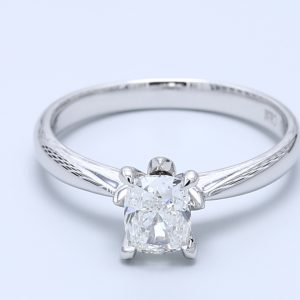 0.92ct Modified Rectangular Brilliant White Gold Natural Diamond Engagement Ring