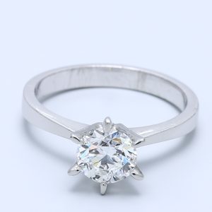 0.91ct Round Platinum Natural Diamond Engagement Ring