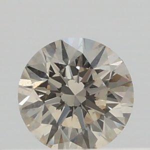 0.328ct C1, Light Champagne VS1 Round Cut Natural Certified Diamond
